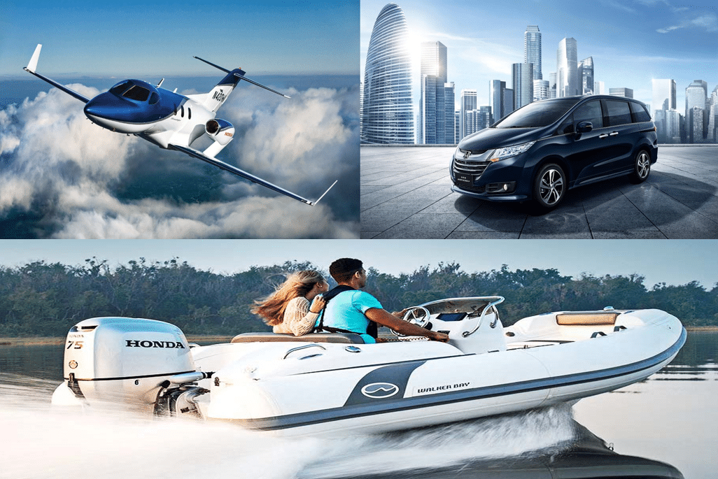 Honda en el cielo, en la tierra y en el mar.