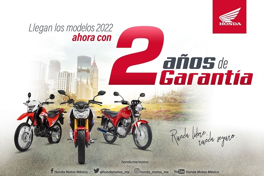 Honda extiende periodo de garantía para motocicletas, a partir de modelos 2022