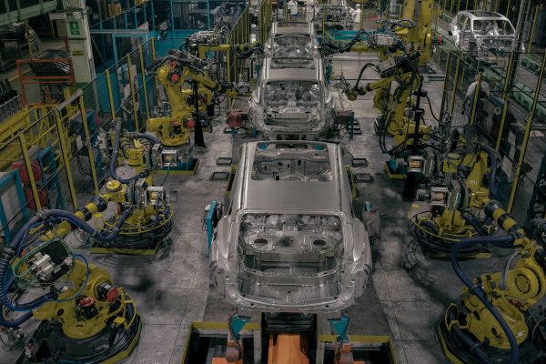 A 2019 Acura RDX in the weld department at the East Liberty (Ohi