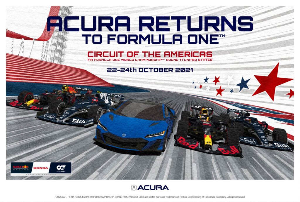 Acura vuelve a la Fórmula 1 compitiendo por el Gran Premio de los Estados Unidos