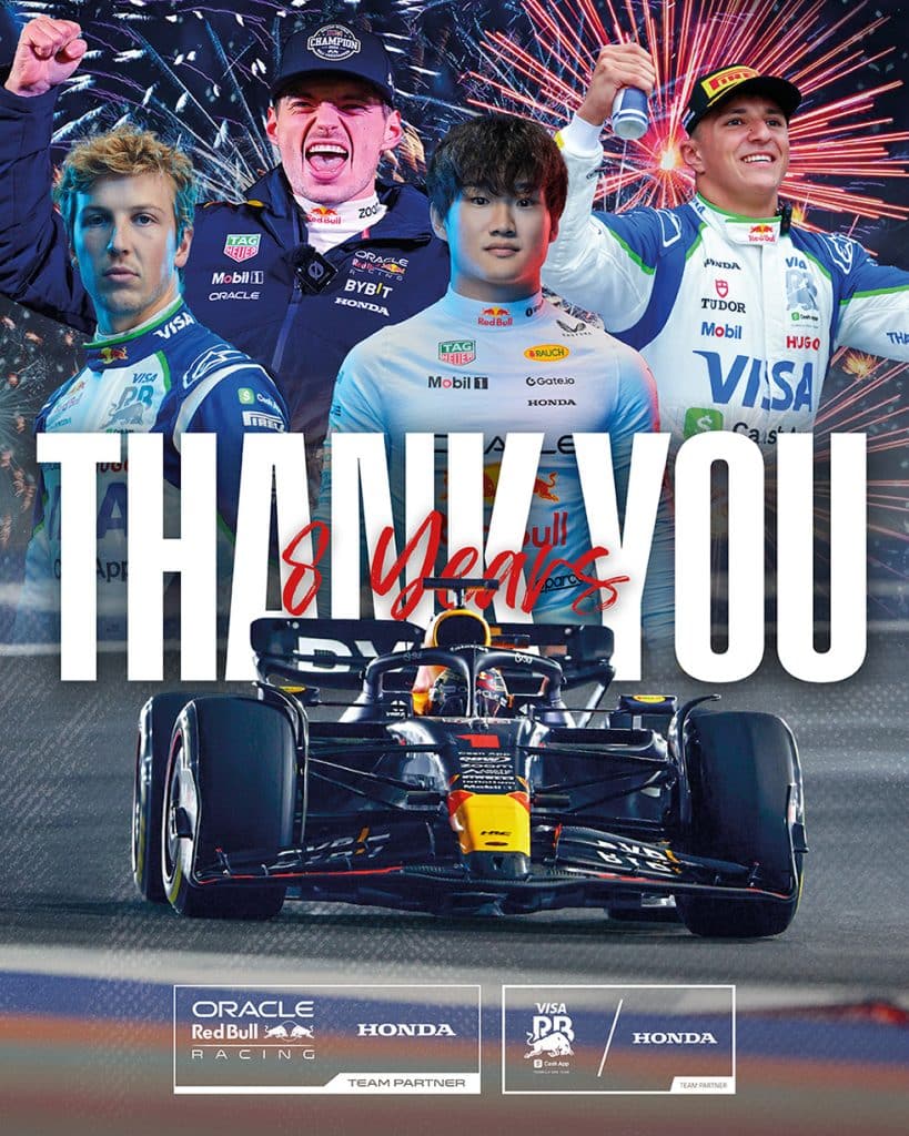 Concluye el apoyo técnico de Honda a Red Bull Powertrains en la F1