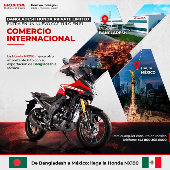 Honda NX190: de Bangladesh a México,un nuevo capítulo en la expansión internacional de Honda